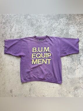Vintage 90’s Distressed BUM EQUIPMENT Short Sleeve Sweater